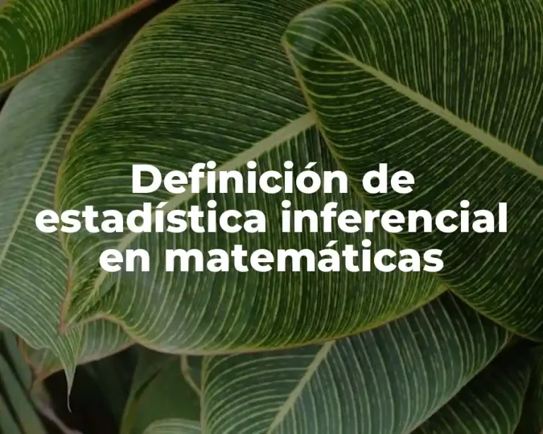 Definición de estadística inferencial en matemáticas