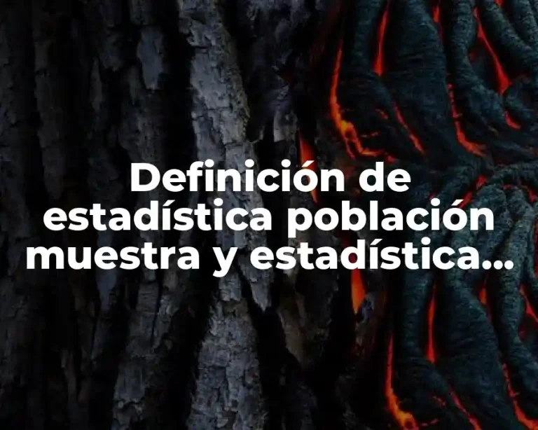 Definición de estadística población muestra y estadística en un problema