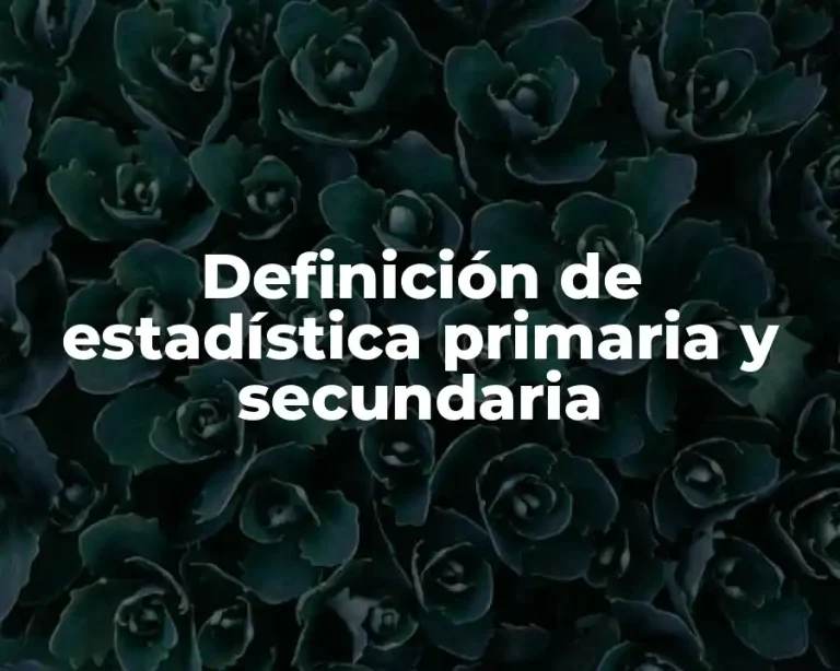 Definición de estadística primaria y secundaria