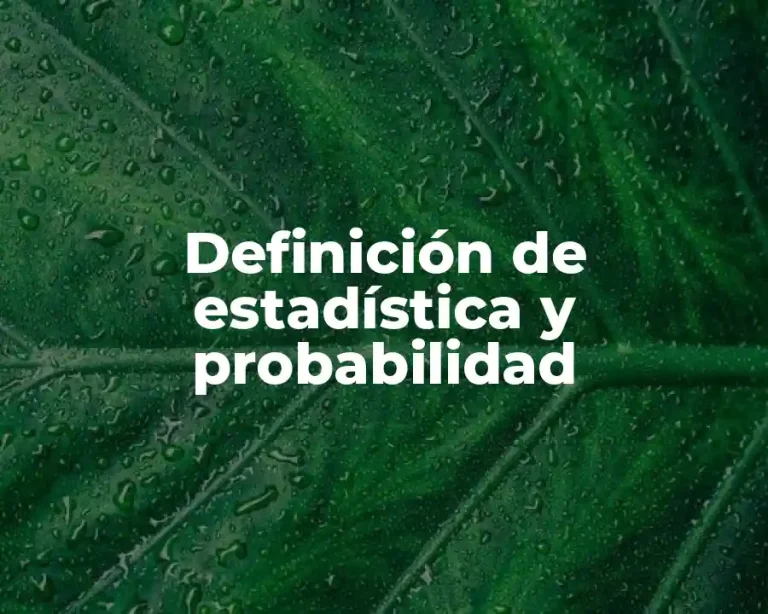 Definición de estadística y probabilidad