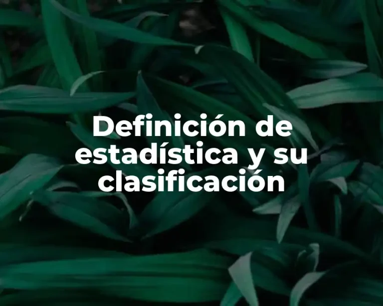 Definición de estadística y su clasificación