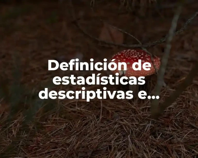 Definición de estadísticas descriptivas e inferenciales