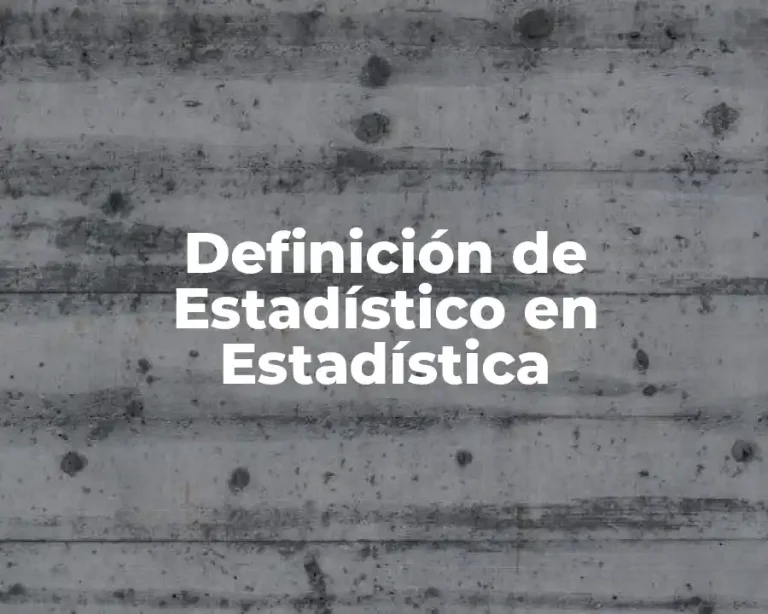 Definición de Estadístico en Estadística