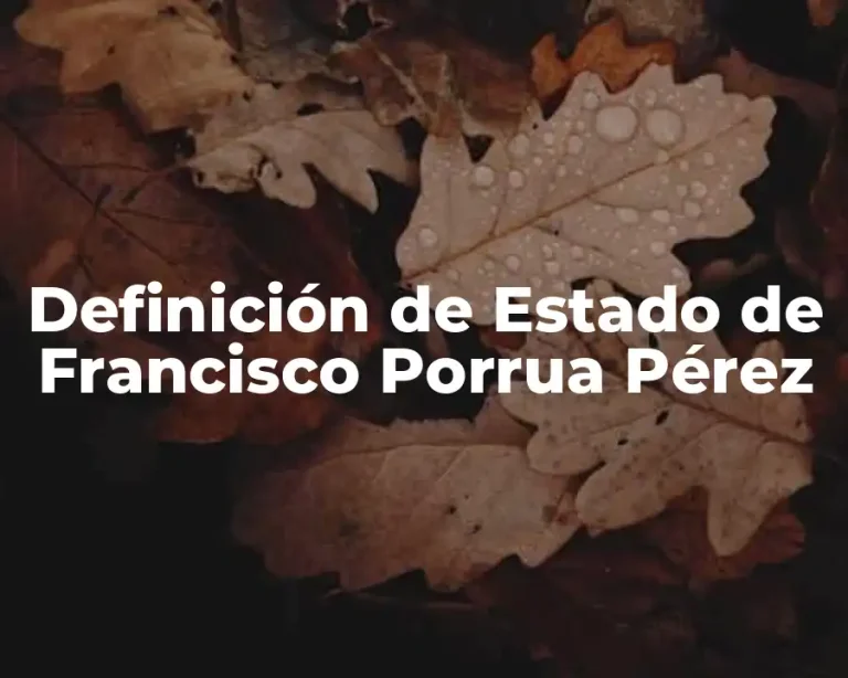Definición de Estado de Francisco Porrua Pérez