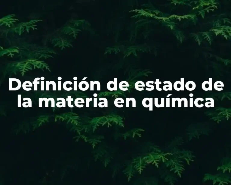Definición de estado de la materia en química