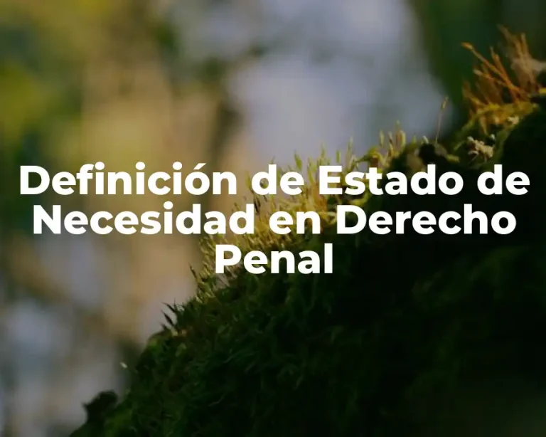 Definición de Estado de Necesidad en Derecho Penal