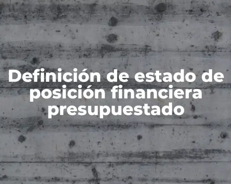 Definición de estado de posición financiera presupuestado