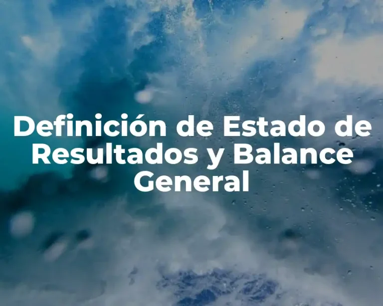 Definición de Estado de Resultados y Balance General