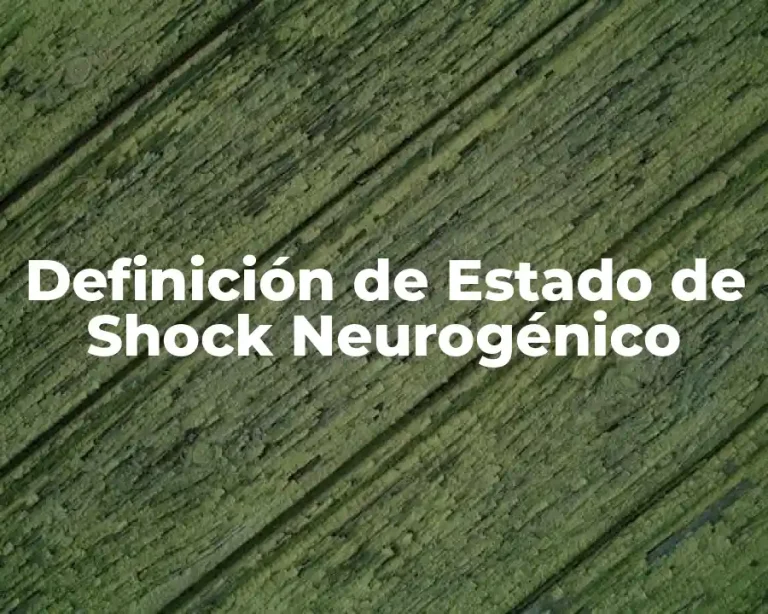 Definición de Estado de Shock Neurogénico