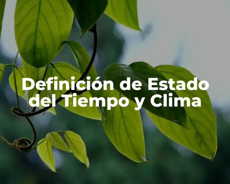Definición de Estado del Tiempo y Clima