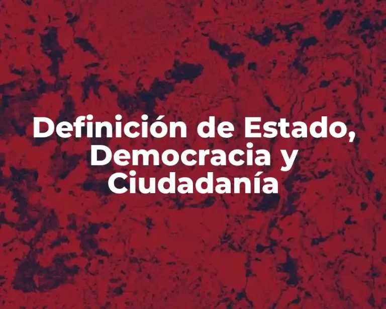 Definición de Estado, Democracia y Ciudadanía