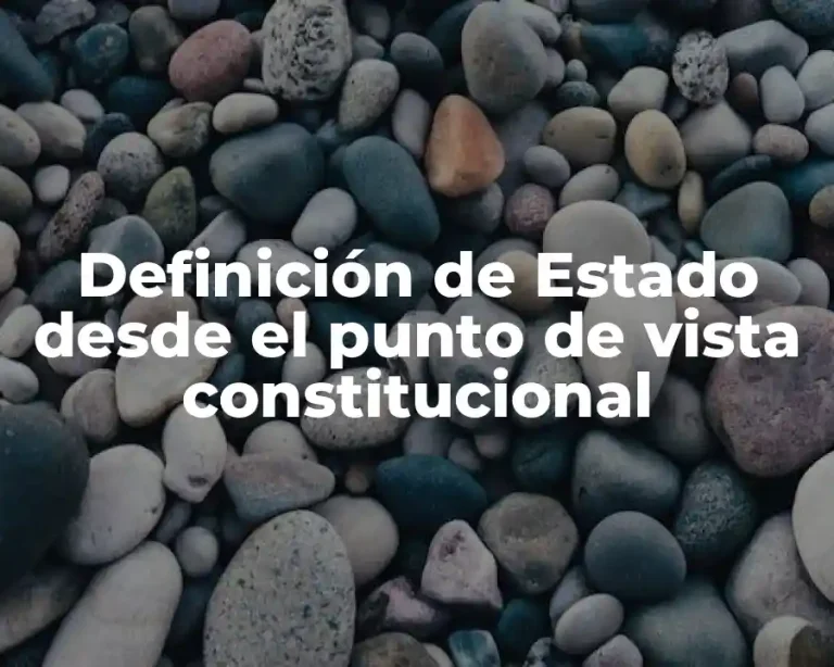 Definición de Estado desde el punto de vista constitucional