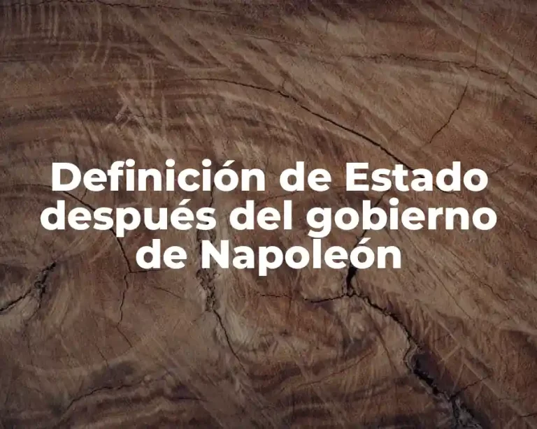 Definición de Estado después del gobierno de Napoleón