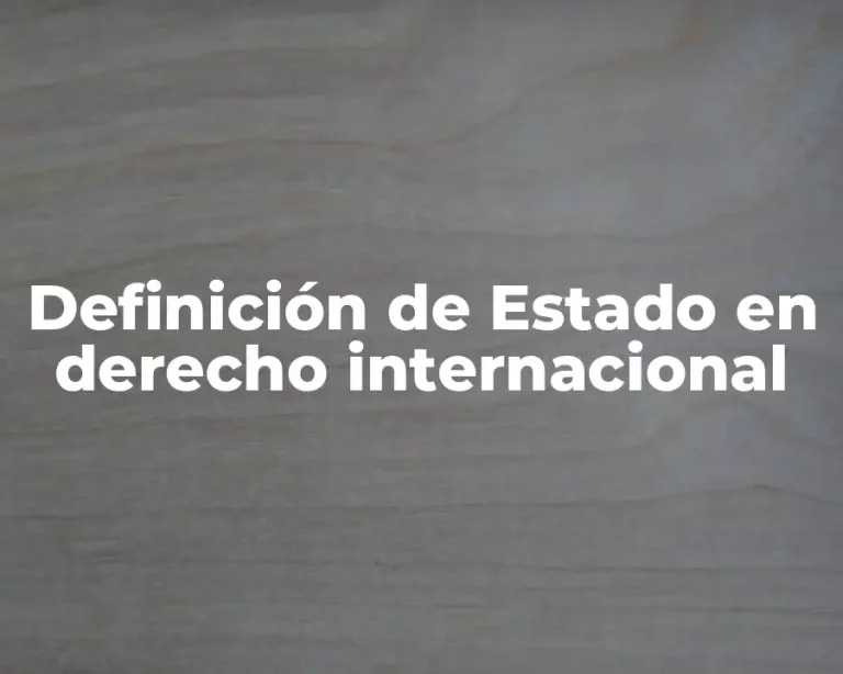 Definición de Estado en derecho internacional
