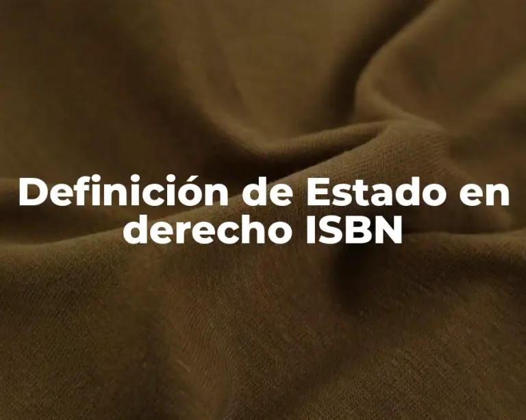 Definición de Estado en derecho ISBN