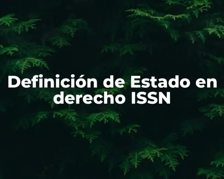Definición de Estado en derecho ISSN