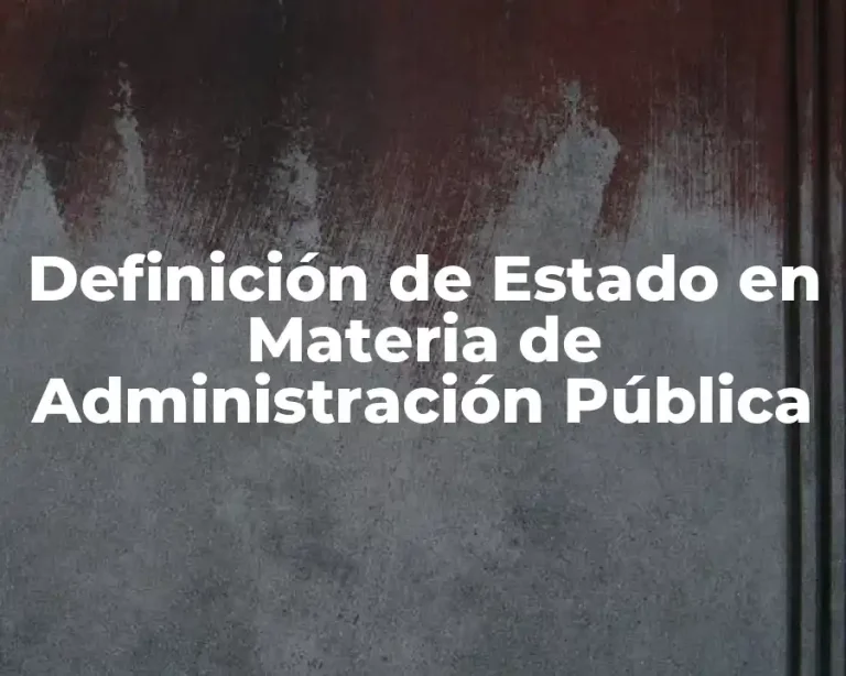 Definición de Estado en Materia de Administración Pública