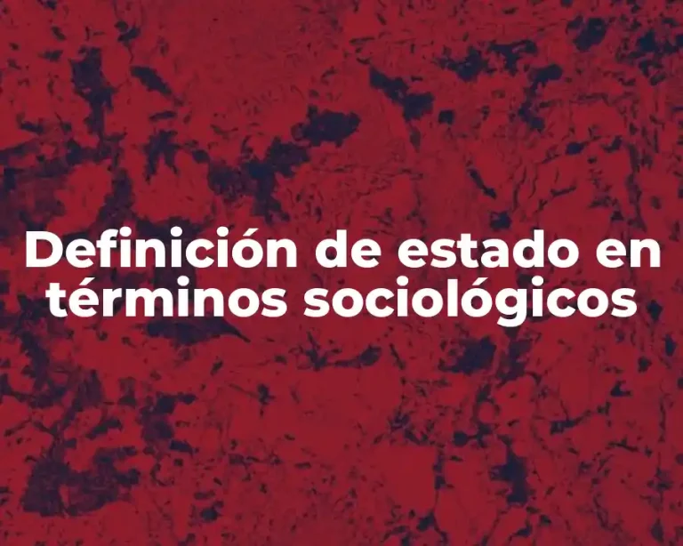 Definición de estado en términos sociológicos
