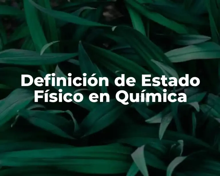 Definición de Estado Físico en Química