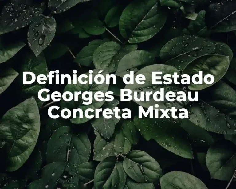 Definición de Estado Georges Burdeau Concreta Mixta