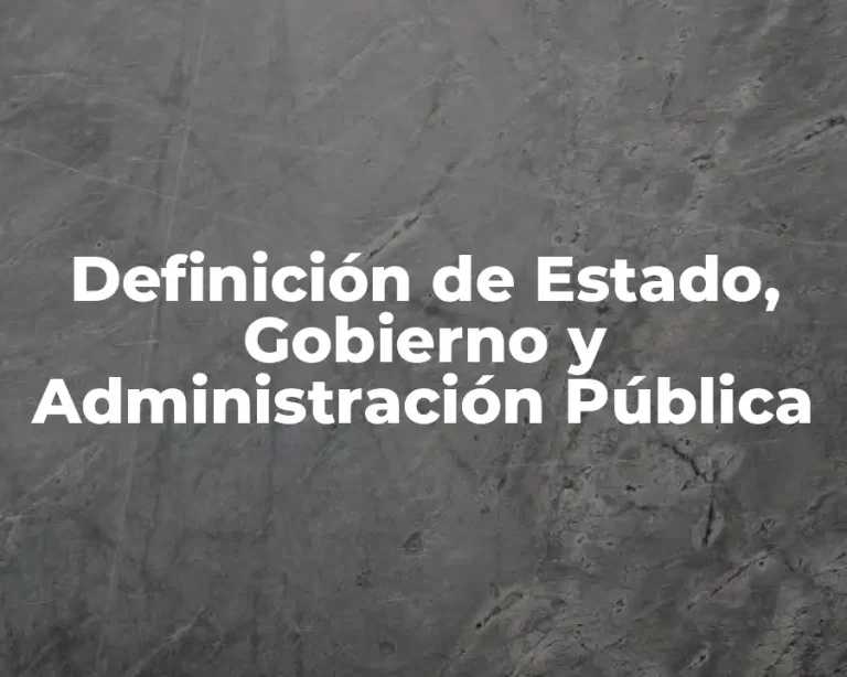 Definición de Estado, Gobierno y Administración Pública