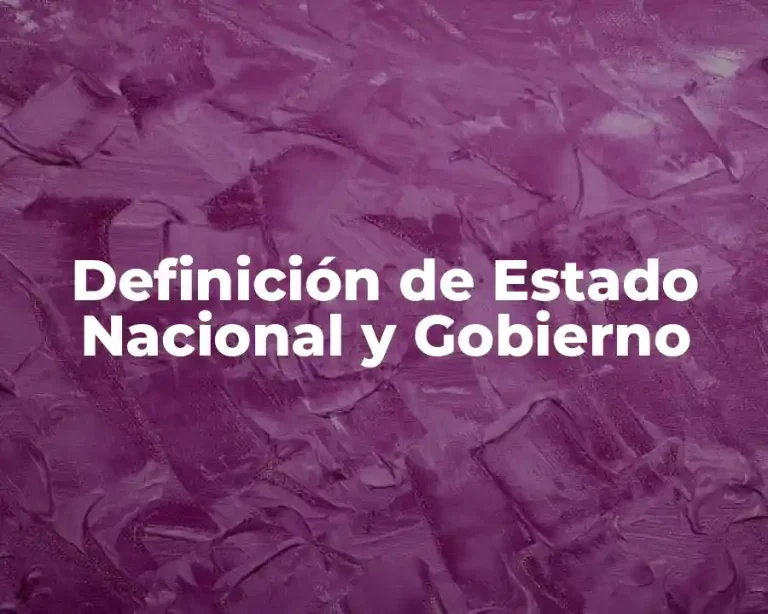Definición de Estado Nacional y Gobierno