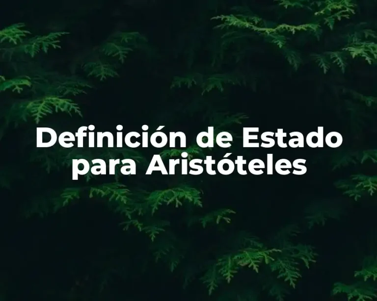 Definición de Estado para Aristóteles
