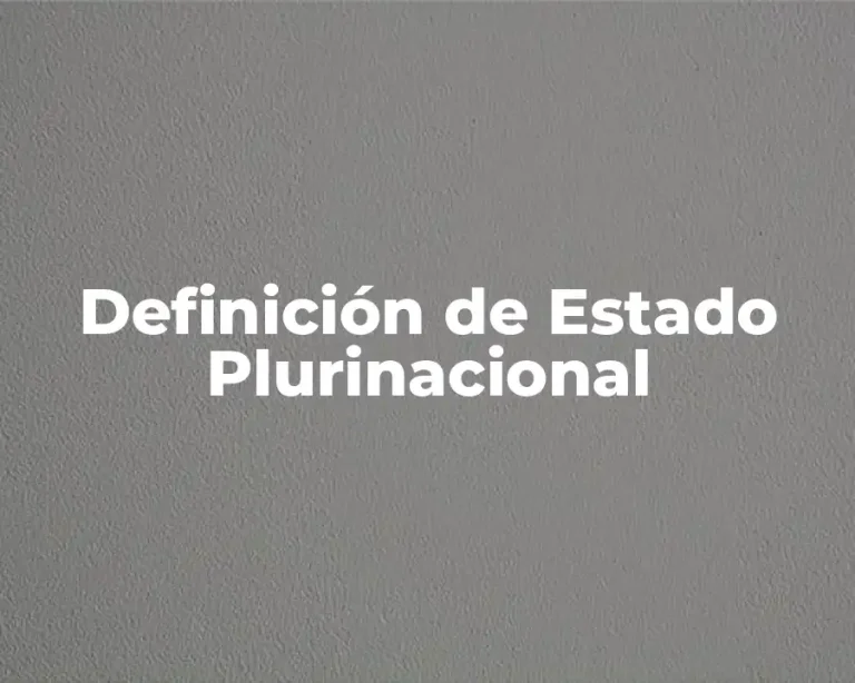 Definición de Estado Plurinacional