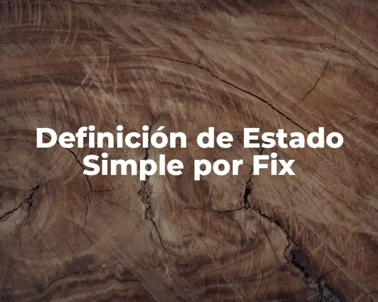 Definición de Estado Simple por Fix