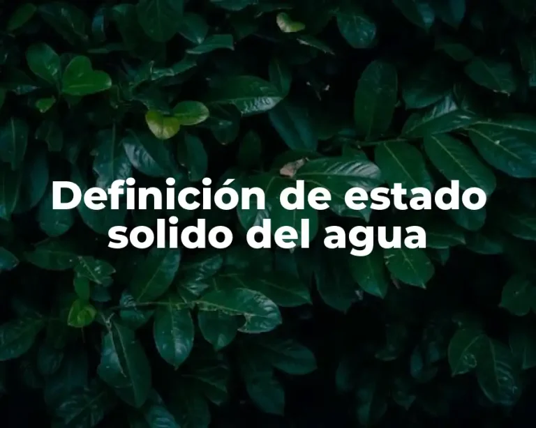 Definición de estado solido del agua