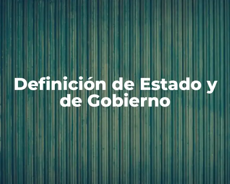Definición de Estado y de Gobierno