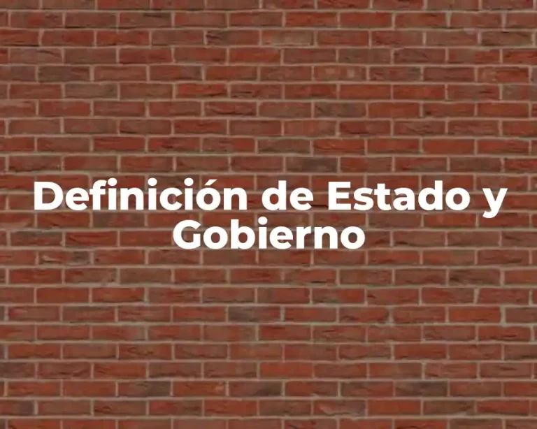 Definición de Estado y Gobierno