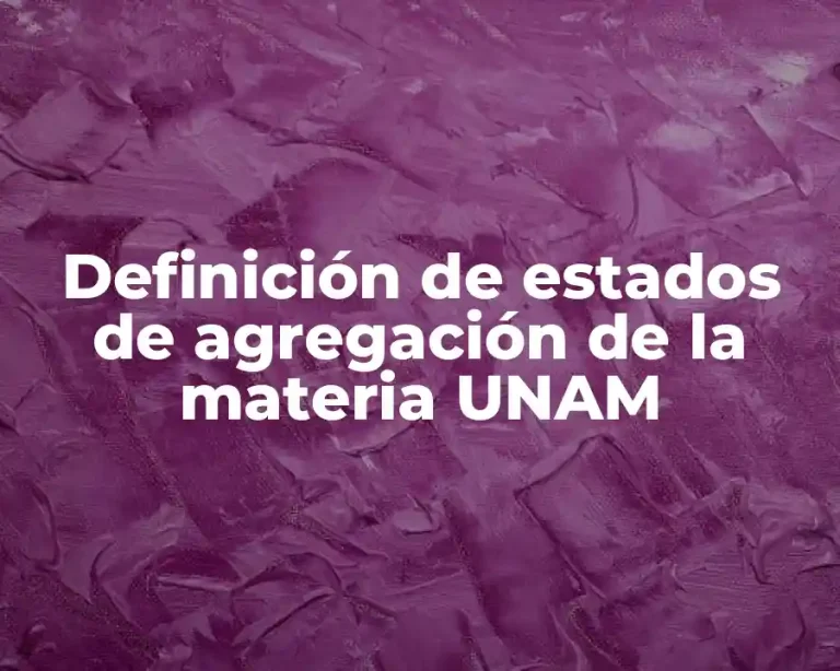 Definición de estados de agregación de la materia UNAM