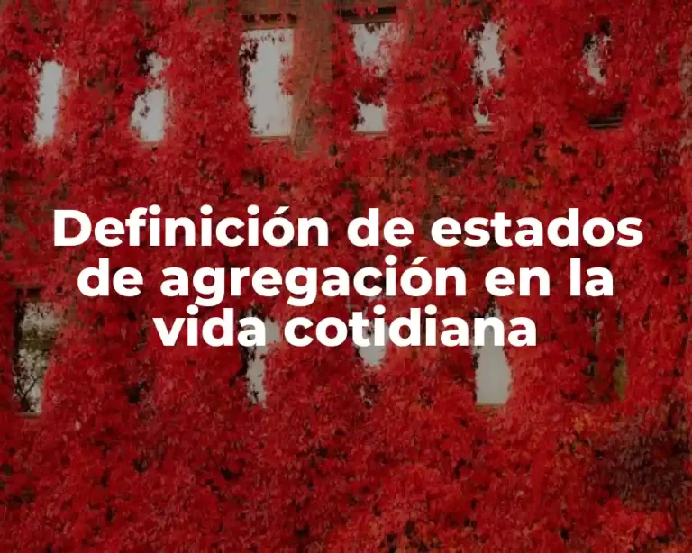 Definición de estados de agregación en la vida cotidiana