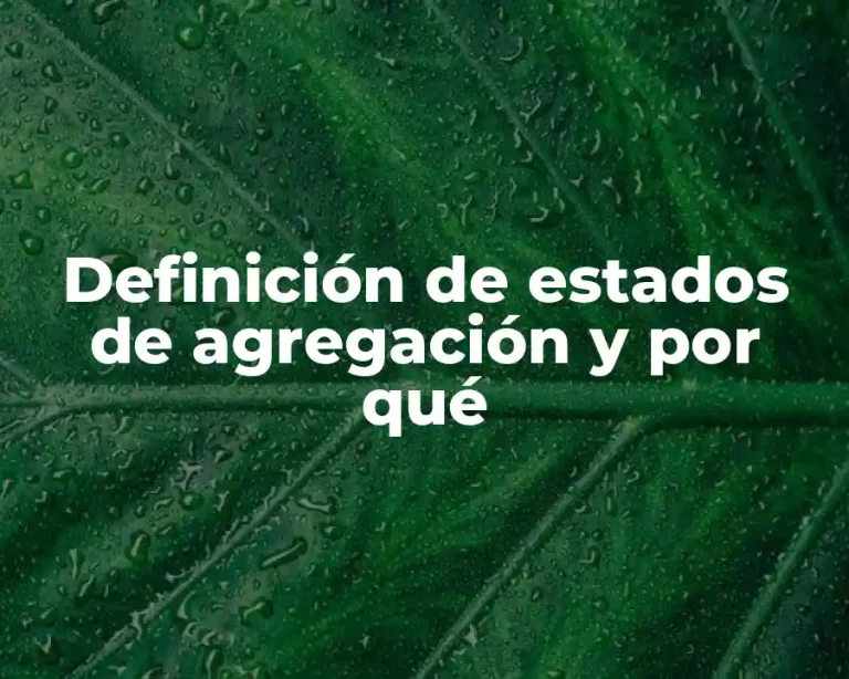 Definición de estados de agregación y por qué