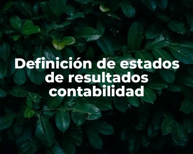 Definición de estados de resultados contabilidad