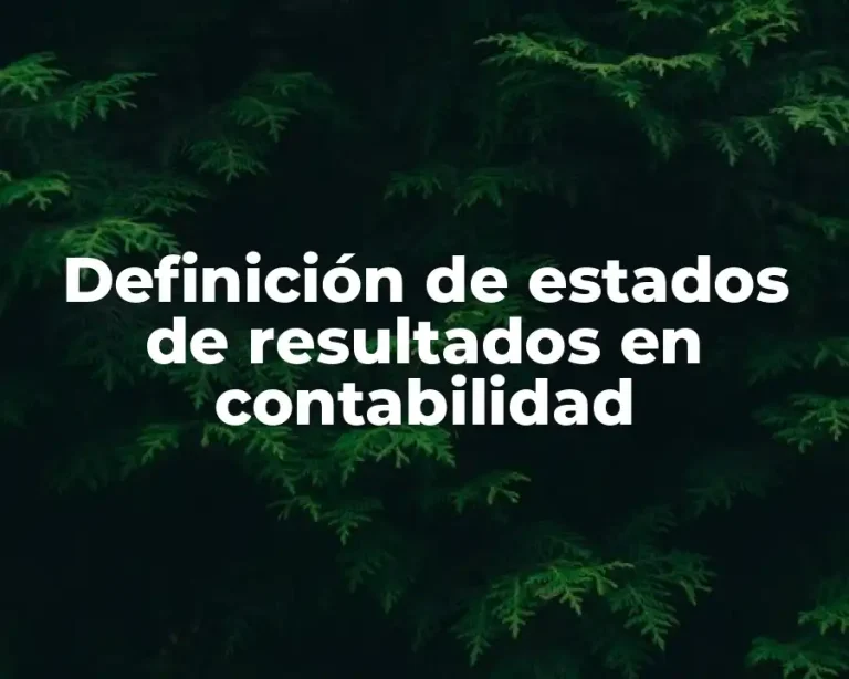 Definición de estados de resultados en contabilidad