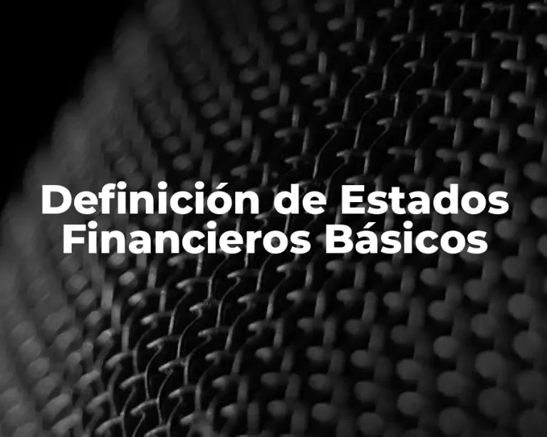 Definición de Estados Financieros Básicos