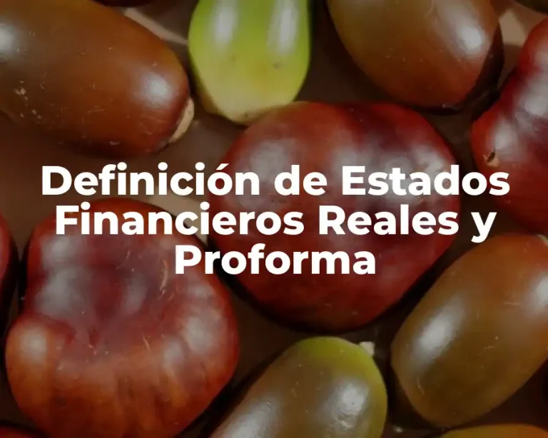 Definición de Estados Financieros Reales y Proforma