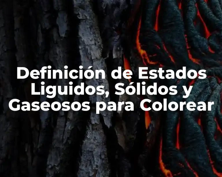 Definición de Estados Liguidos, Sólidos y Gaseosos para Colorear