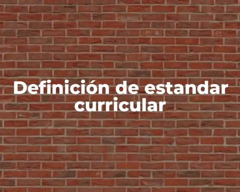 Definición de estandar curricular