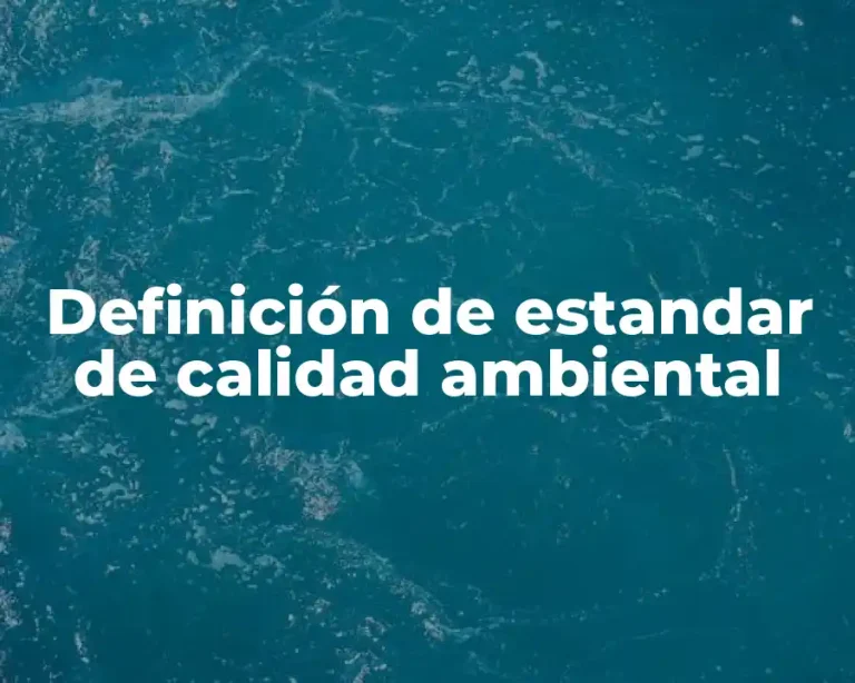 Definición de estandar de calidad ambiental