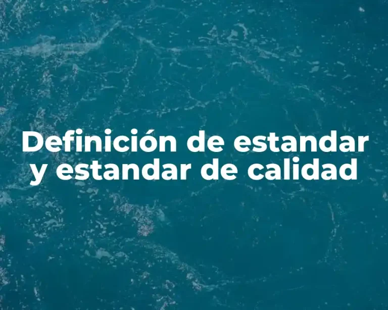 Definición de estandar y estandar de calidad