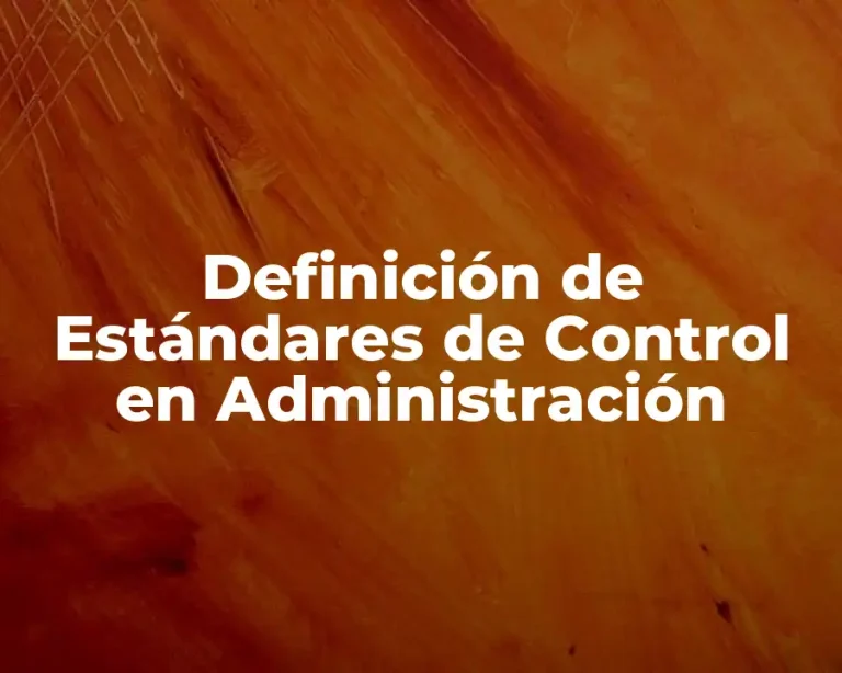 Definición de Estándares de Control en Administración