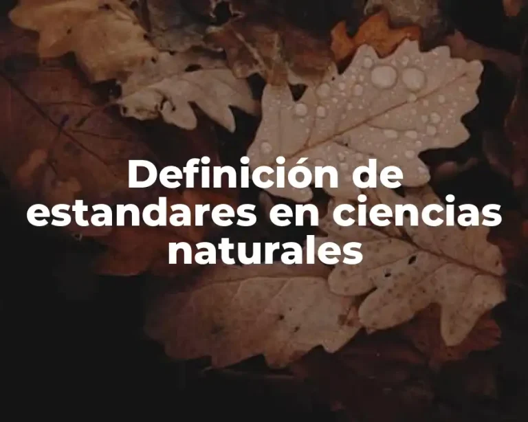 Definición de estandares en ciencias naturales