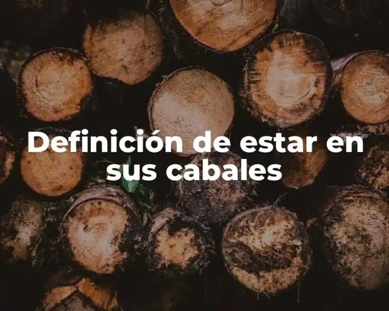 Definición de estar en sus cabales