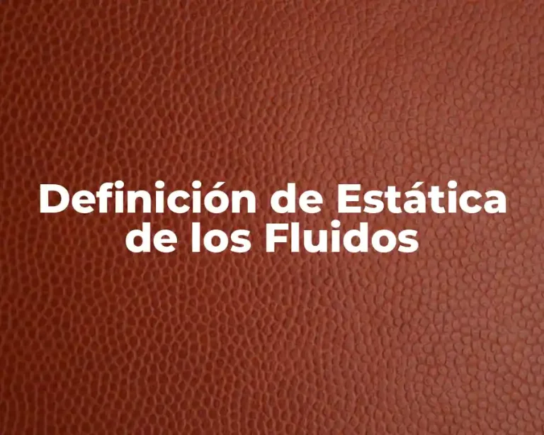 Definición de Estática de los Fluidos