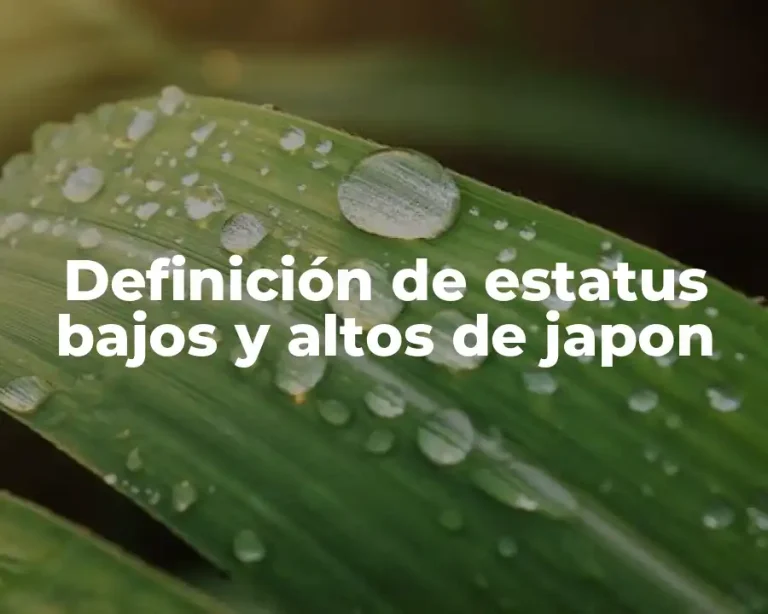 Definición de estatus bajos y altos de japon