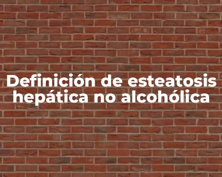 Definición de esteatosis hepática no alcohólica