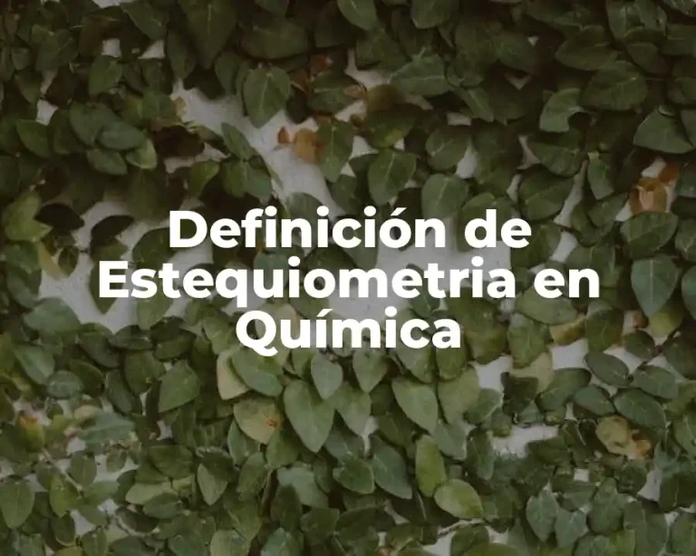 Definición de Estequiometria en Química